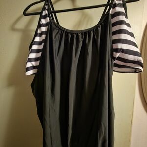 Black and White Striped Sleeve Dress